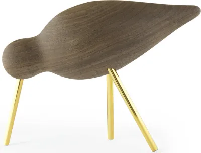 Статуэтка Normann Copenhagen Shorebird z drewna orzechowego na mosieznych nogach, дерево, 11 см