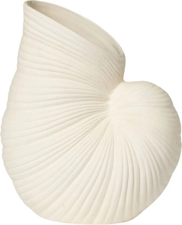 Ваза Ferm Living Shell Каменная керамика, 26.5 см, белый