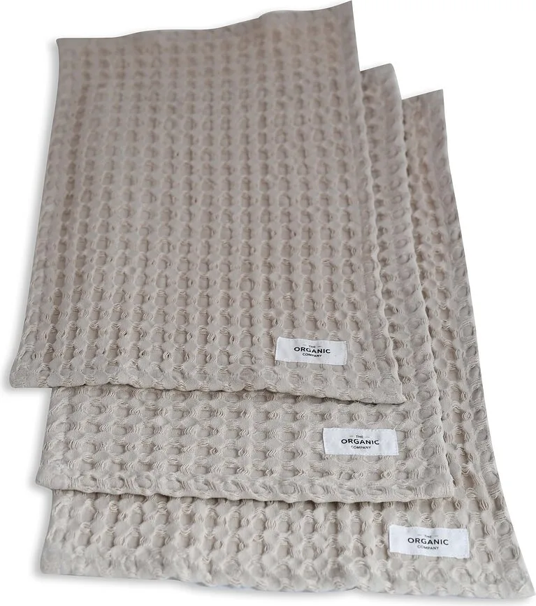 Полотенце кухонное The Organic Company Big Waffle, хлопок, 40×25 см, бежевое