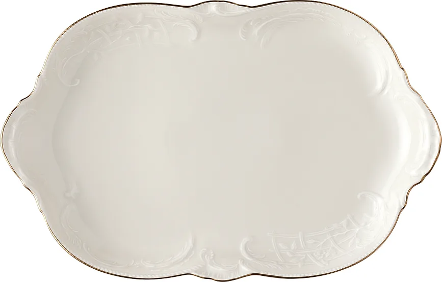 Блюдо сервировочное Rosenthal Sanssouci Elf Gold, овальное, фарфор, 21,2×33,2 см, золотистое