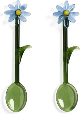 Чайная ложка K Amsterdam, Flora, стекло, синяя