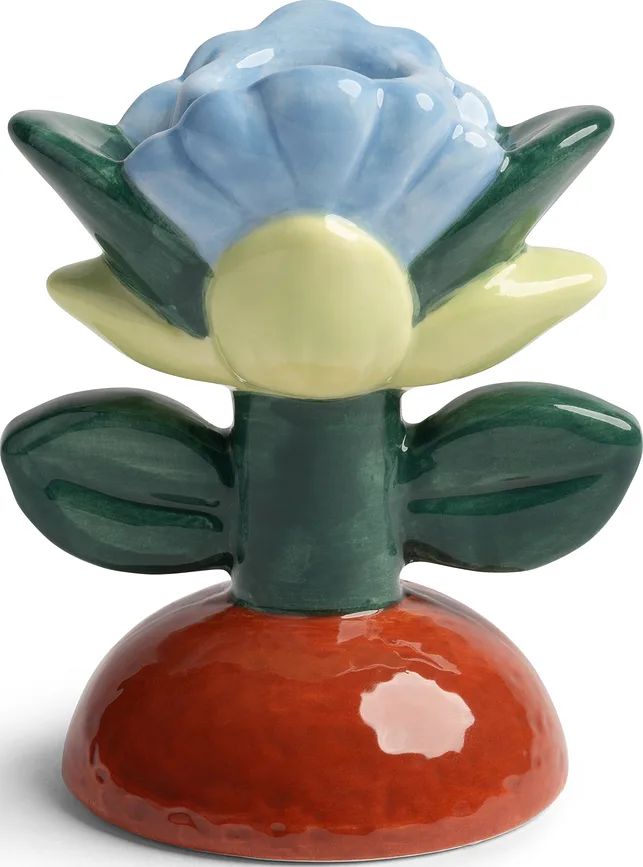 Подсвечник K Amsterdam Blume, керамика, 9,5×6 см, разноцветный