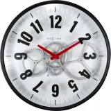 Настенные часы NeXtime Modern Gear Clock, металл, Ø36 см, белые — фото 1