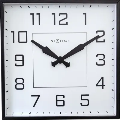 Настенные часы NeXtime Be Square, металл, 35 см, белые