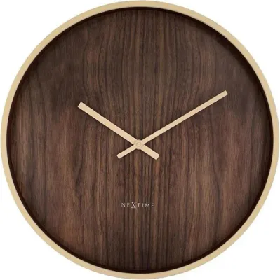 Настенные часы NeXtime Oslo, пластик, Ø50 см, коричневые