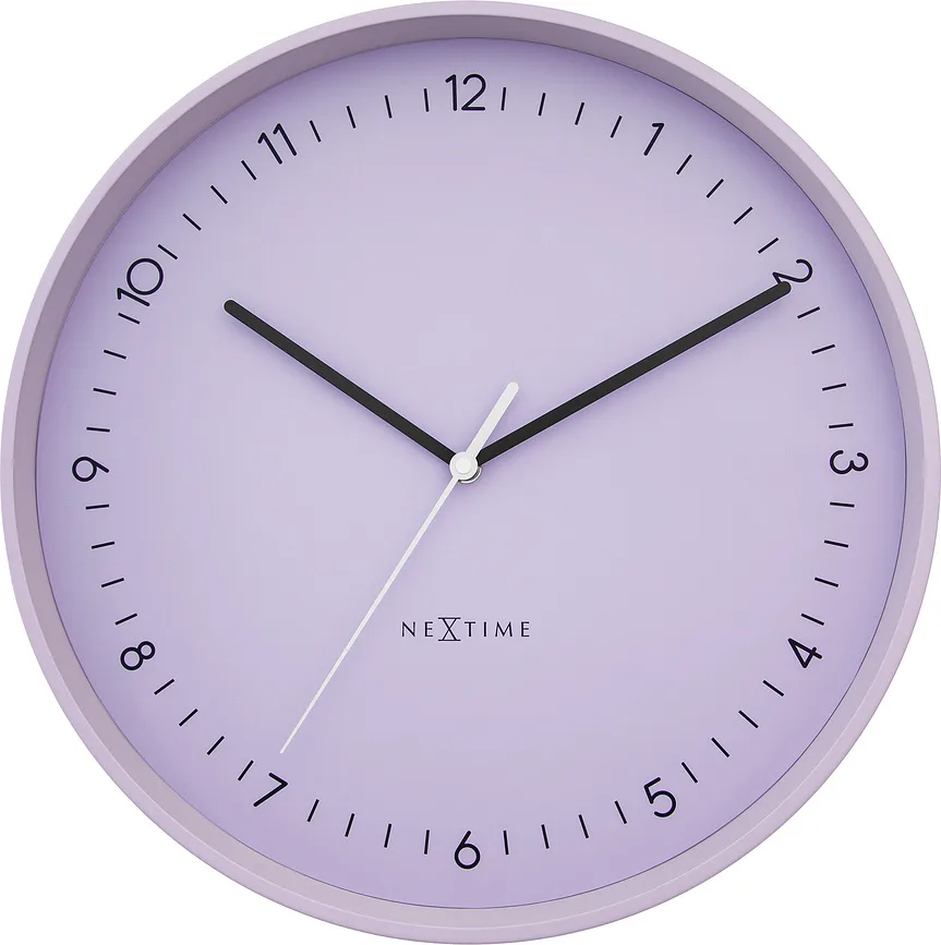 Настенные часы NeXtime Berlin L, металл, Ø40 см, фиолетовые