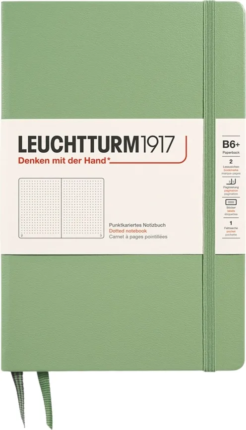 Блокнот Leuchtturm 1917, w twardej oprawie + 219 stron, A5, в точку, зелёный