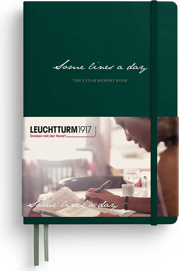 Блокнот Leuchtturm 1917, piecioletni Some Lines A Day, A5, зелёный