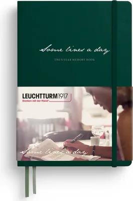Блокнот Leuchtturm 1917, piecioletni Some Lines A Day, A5, зелёный