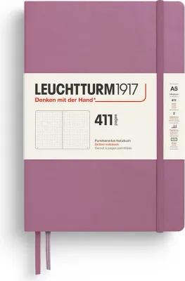 Блокнот Leuchtturm 1917, w twardej oprawie 411 stron, A5, в точку, розовый