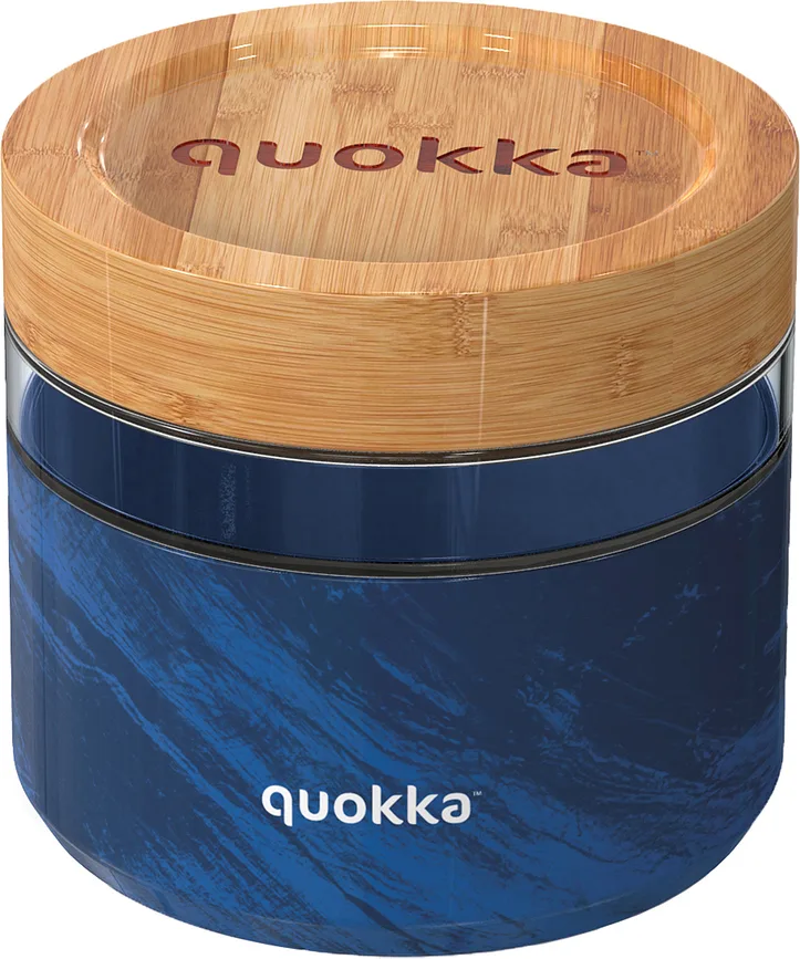 Контейнер пищевой Quokka Deli, 820 мл, стекло, синий