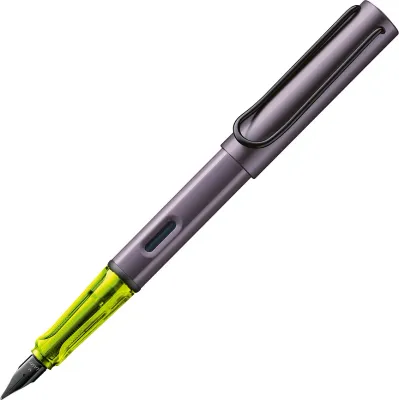 Ручка Lamy, Al-star szaro-zielone, перьевая, зелёные чернила, серая