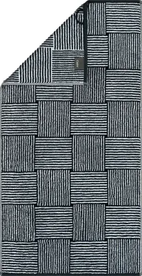 Полотенце банное Cawo Black White, хлопок, 50×100 см, чёрное