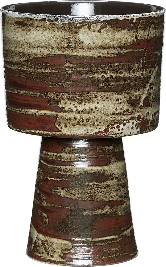 Горшок Hübsch Plinth, керамика, 17 см, коричневый