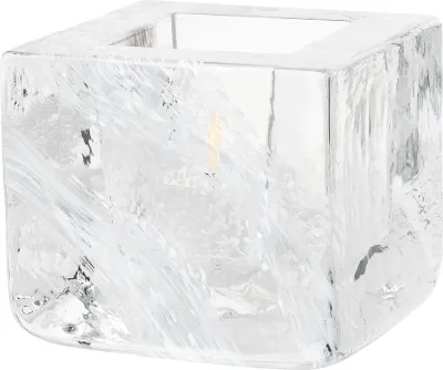 Подсвечник Kosta Boda Brick, хрусталь, 7,5×8,5 см, белый