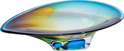Салатник Kosta Boda Mirage, хрусталь, овальный, 26,5×38 см, разноцветный