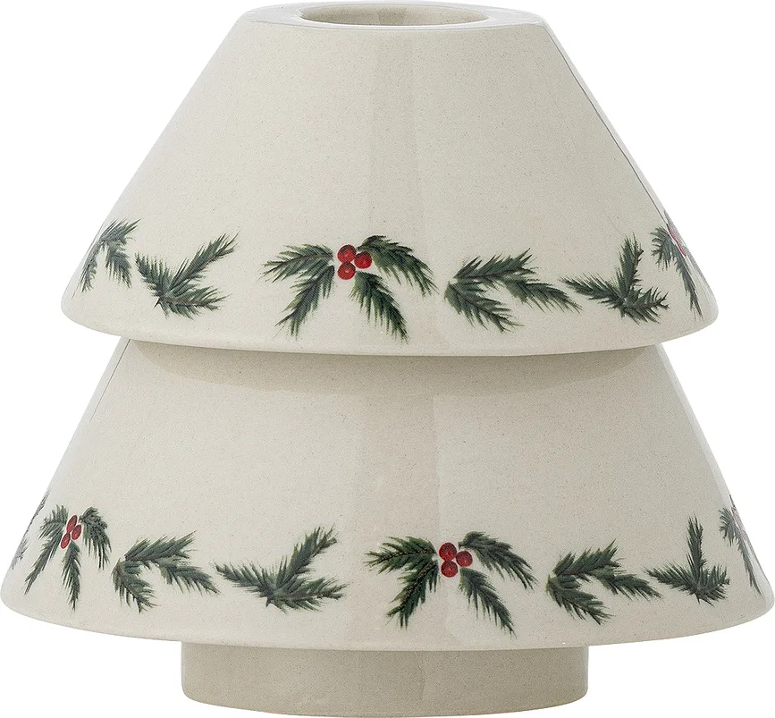 Подсвечник Bloomingville swiateczny Berry choinka, керамика, 9×10 см, белый