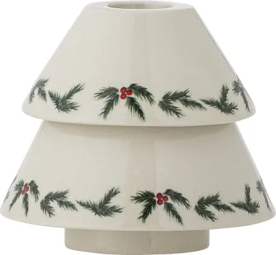 Подсвечник Bloomingville swiateczny Berry choinka, керамика, 9×10 см, белый