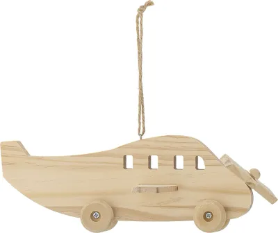 Статуэтка Bloomingville wiszaca Mini samolot, дерево, 9,5 см, бежевая