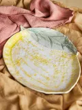 Блюдо сервировочное Bloomingville Hadden cytryna, овальное, каменная керамика, 22,5×32 см, жёлтое — фото 3