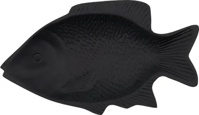 Панно House Doctor Fish, керамика, 30×16,5 см, чёрное
