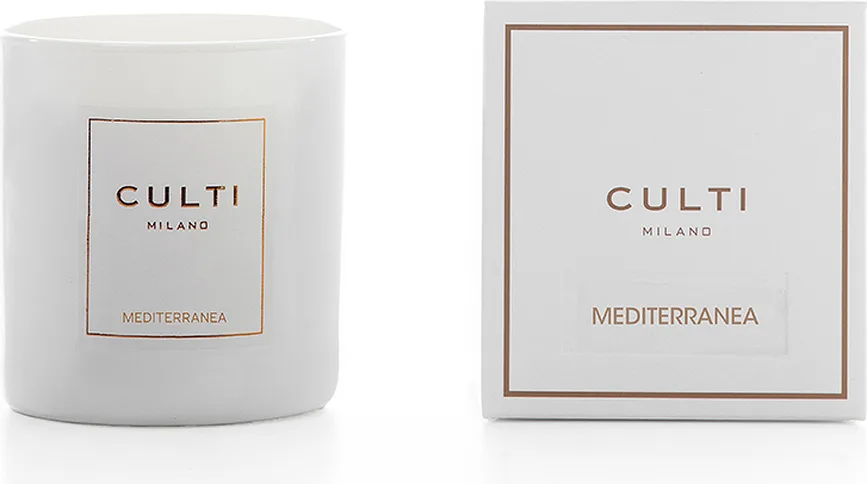 Свеча ароматическая Culti Milano «Mediterranea biala w blyszczacym szkle»