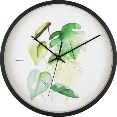 Настенные часы Karlsson Botanical, фанера, Ø26 см, зелёные