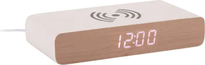 Настольные часы Karlsson Retro Flat LED z ladowaniem indukcyjnym, МДФ, высота 3 см, белые