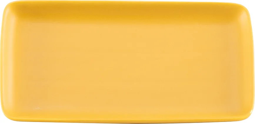 Блюдо сервировочное Zafferano Levante, прямоугольное, фарфор, 12,5×23 см, жёлтое