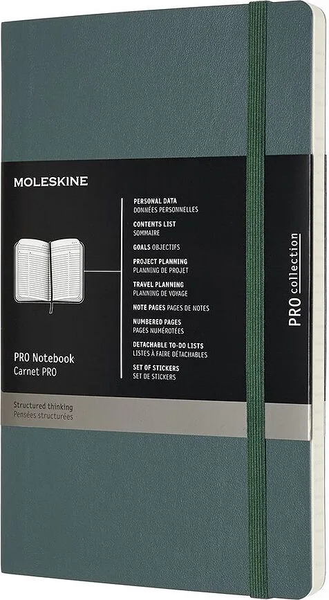 Блокнот Moleskine, Professional L 192 strony, A5, в линейку, зелёный