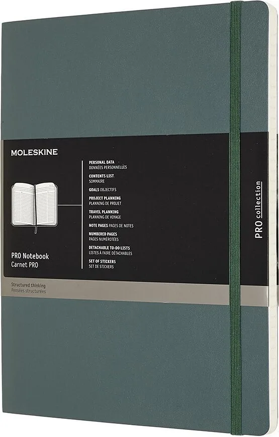 Блокнот Moleskine, Professional XL 192 strony, A6, в линейку, зелёный