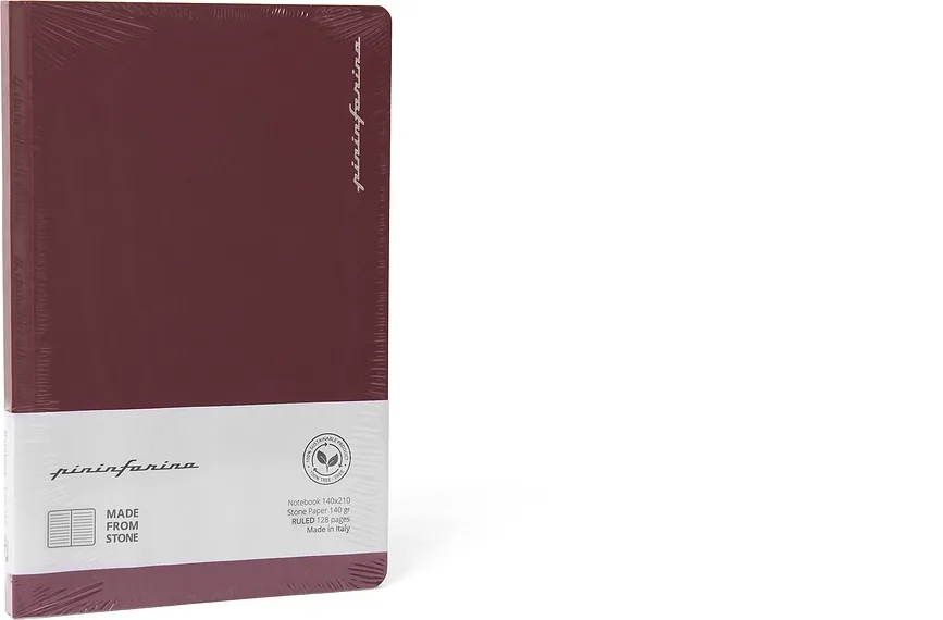 Блокнот Pininfarina Segno, z kamiennego papieru wodoodporny Pininfarina 128 stron, A5, в линейку, красный