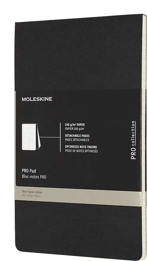 Блокнот Moleskine, reporterski Pro Pad L czarny, A5, чёрный