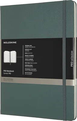 Блокнот Moleskine, XL 192 strony, B5, в линейку, зелёный