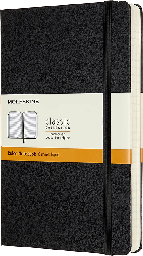 Блокнот Moleskine, Classic L 400 stron, A5, в линейку, чёрный