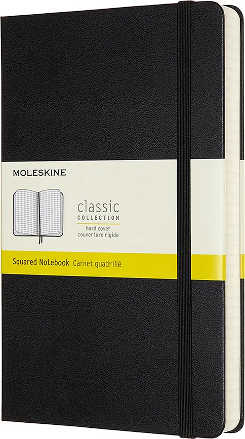 Блокнот Moleskine, Classic L 400 stron czarny, A5, в клетку, чёрный