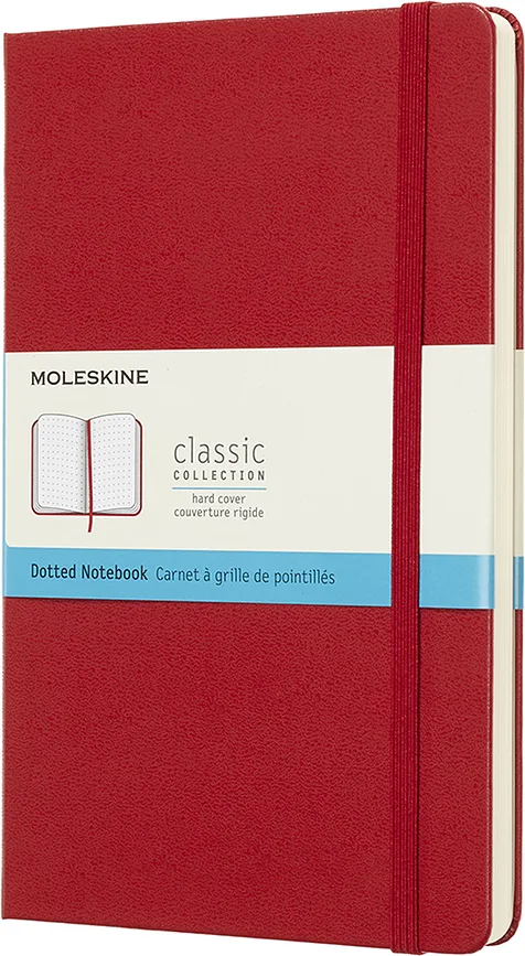 Блокнот Moleskine, Classic L 240 stron, A5, в точку, красный