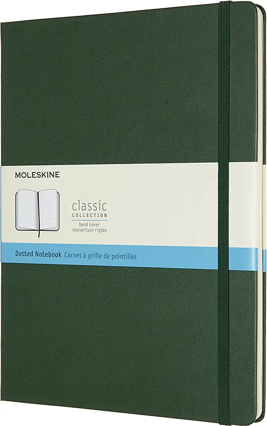 Блокнот Moleskine, Classic XL 192 strony zielen lesna, B5, в точку, зелёный, жёсткая