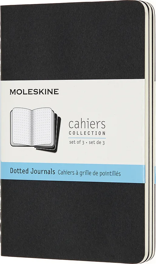Набор блокнотов Moleskine, Cahier Journals P czarne, A6, в точку, 3 шт., чёрный