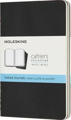 Набор блокнотов Moleskine, Cahier Journals P czarne, A6, в точку, 3 шт., чёрный