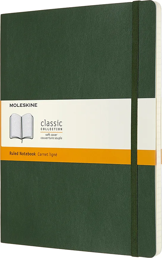 Блокнот Moleskine, Classic XL 192 strony zielen lesna, B5, в линейку, зелёный, мягкая