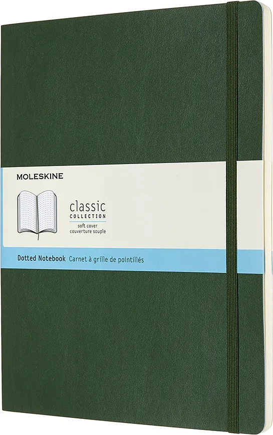 Блокнот Moleskine, Classic XL 192 strony zielen lesna, B5, в точку, зелёный, мягкая