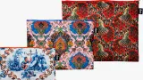 Набор косметичек LOQI Saszetki Artist Decorative Art Tapestry Toile de Jouy Peacock z recyklingu, разноцветная, 3 шт., полиэстер — фото 1