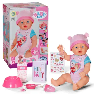 Zapf Creation BABY born - Интерактивная кукла Emma 43 см + аксессуары 836392