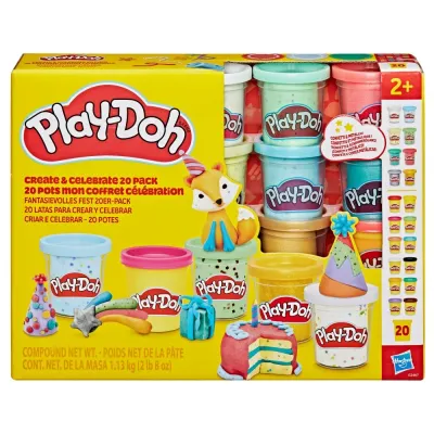 Hasbro Play-Doh - Пластилин ТВОРИ И ПРАЗДНУЙ 20-ПАК Дополнительные тюбики G2467