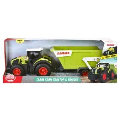 Dickie Farm - Большой трактор с прицепом CLAAS с светом и звуком 64 см 3739004