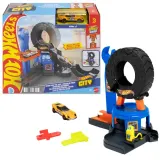 Mattel Игровой набор Hot Wheels Автомастерская-колесо с машинкой JHL75 — фото 1