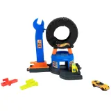 Mattel Игровой набор Hot Wheels Автомастерская-колесо с машинкой JHL75 — фото 3