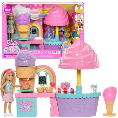 Mattel Игровой набор Barbie Челси Мороженое с куклой JMJ42