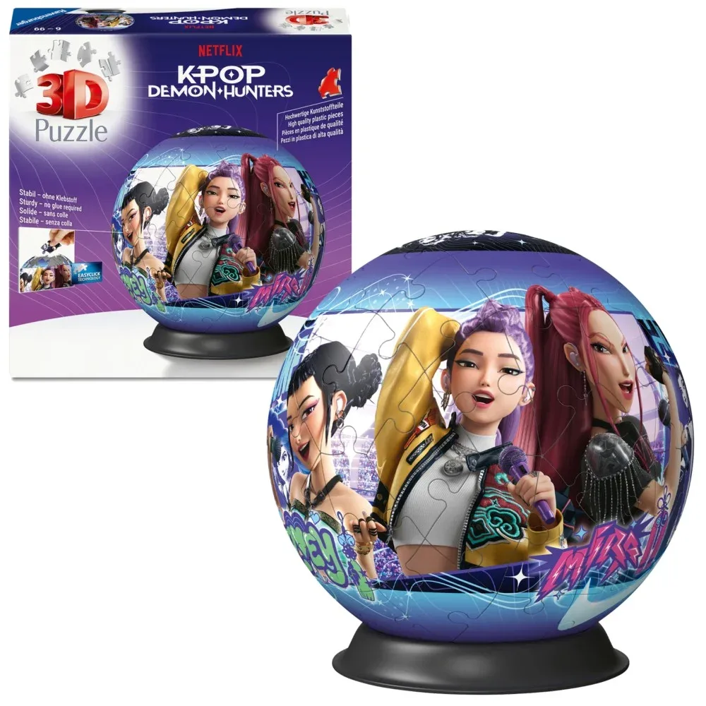 Пазл 3D Ravensburger Шар KPop Demon Hunters 72 элемента 028857